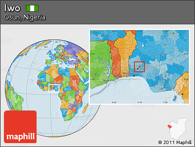 Political Location Map of Iwo
