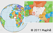 Political Location Map of Iwo, highlighted country, within the entire country