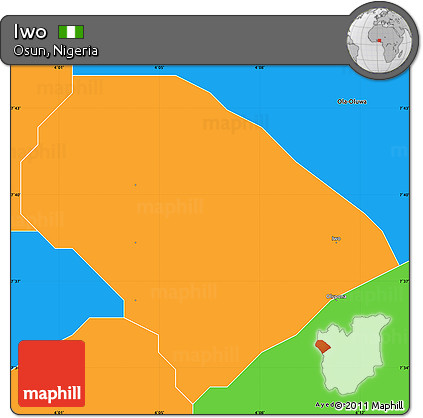 Political Simple Map of Iwo