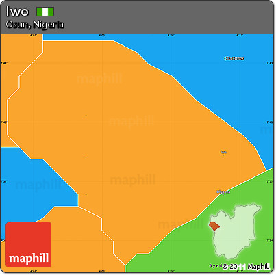 Political Simple Map of Iwo