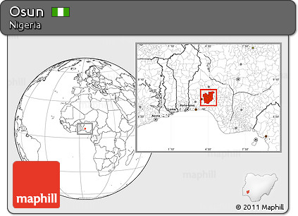 Blank Location Map of Osun