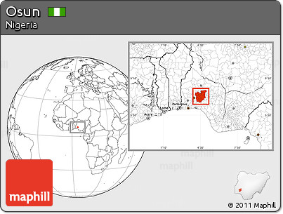 Blank Location Map of Osun