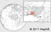 Blank Location Map of Osun, highlighted country, within the entire country