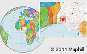 Political Location Map of Osun, highlighted country