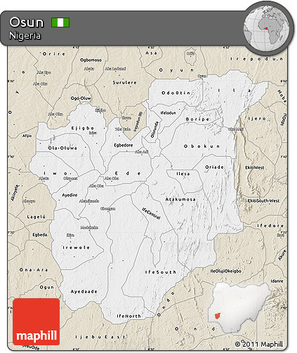 Classic Style Map of Osun