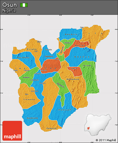 Political Map of Osun, cropped outside