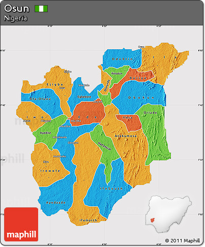 Political Map of Osun, cropped outside