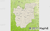 Shaded Relief Map of Osun, physical outside