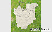 Shaded Relief Map of Osun, satellite outside