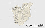 Shaded Relief Map of Osun, single color outside