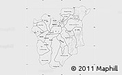 Silver Style Map of Osun, single color outside