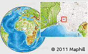 Physical Location Map of Obokun, highlighted country