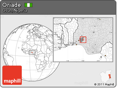 Blank Location Map of Oriade, highlighted country, highlighted parent region