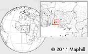 Blank Location Map of Oriade, highlighted parent region, within the entire country