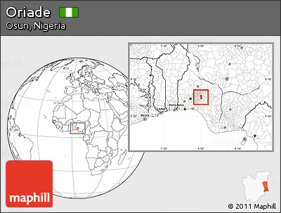 Blank Location Map of Oriade, highlighted parent region