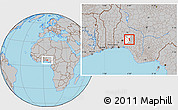 Gray Location Map of Oriade, highlighted parent region