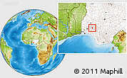 Physical Location Map of Oriade, highlighted country