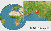 Satellite Location Map of Oriade, highlighted parent region