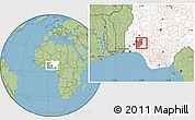 Savanna Style Location Map of Oriade, highlighted country, highlighted parent region