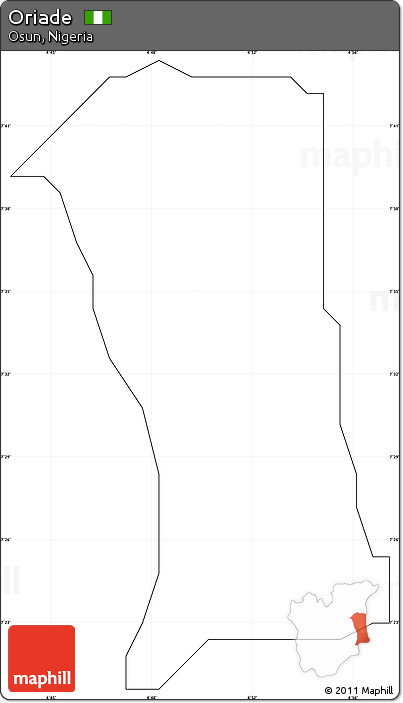 Blank Simple Map of Oriade, cropped outside