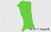 Political Simple Map of Oriade, single color outside