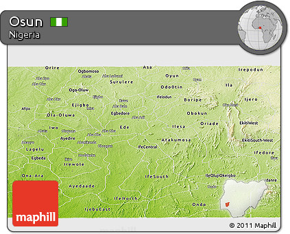 Physical Panoramic Map of Osun