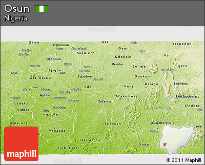 Physical Panoramic Map of Osun