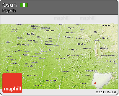 Physical Panoramic Map of Osun