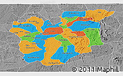 Political Panoramic Map of Osun, desaturated