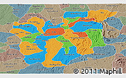 Political Panoramic Map of Osun, semi-desaturated