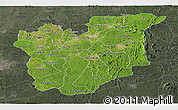 Satellite Panoramic Map of Osun, darken, semi-desaturated