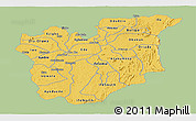 Savanna Style Panoramic Map of Osun, single color outside