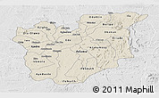 Shaded Relief Panoramic Map of Osun, lighten, desaturated