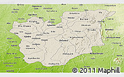 Shaded Relief Panoramic Map of Osun, physical outside