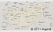 Shaded Relief Panoramic Map of Osun, semi-desaturated