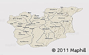 Shaded Relief Panoramic Map of Osun, single color outside