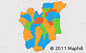 Political Simple Map of Osun, cropped outside