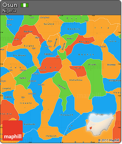 Political Simple Map of Osun