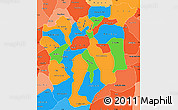 Political Simple Map of Osun, political shades outside