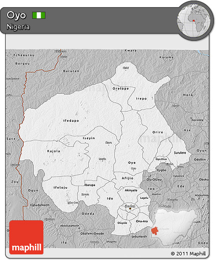 Gray 3D Map of Oyo
