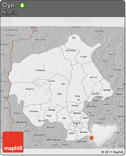 Gray 3D Map of Oyo