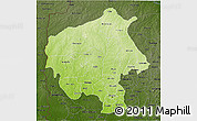 Physical 3D Map of Oyo, darken