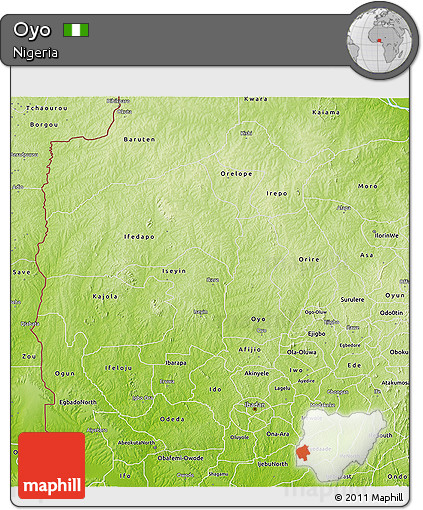 Physical 3D Map of Oyo