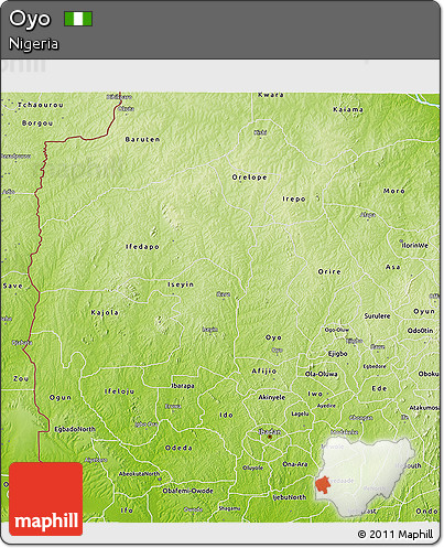 Physical 3D Map of Oyo