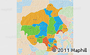 Political 3D Map of Oyo, lighten