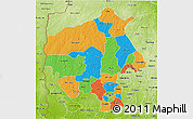 Political 3D Map of Oyo, physical outside