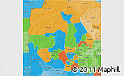 Political 3D Map of Oyo, political shades outside