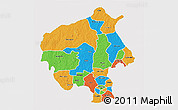 Political 3D Map of Oyo, single color outside