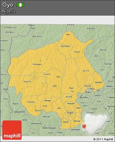 Savanna Style 3D Map of Oyo