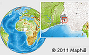 Physical Location Map of Akinyele, highlighted country, highlighted parent region